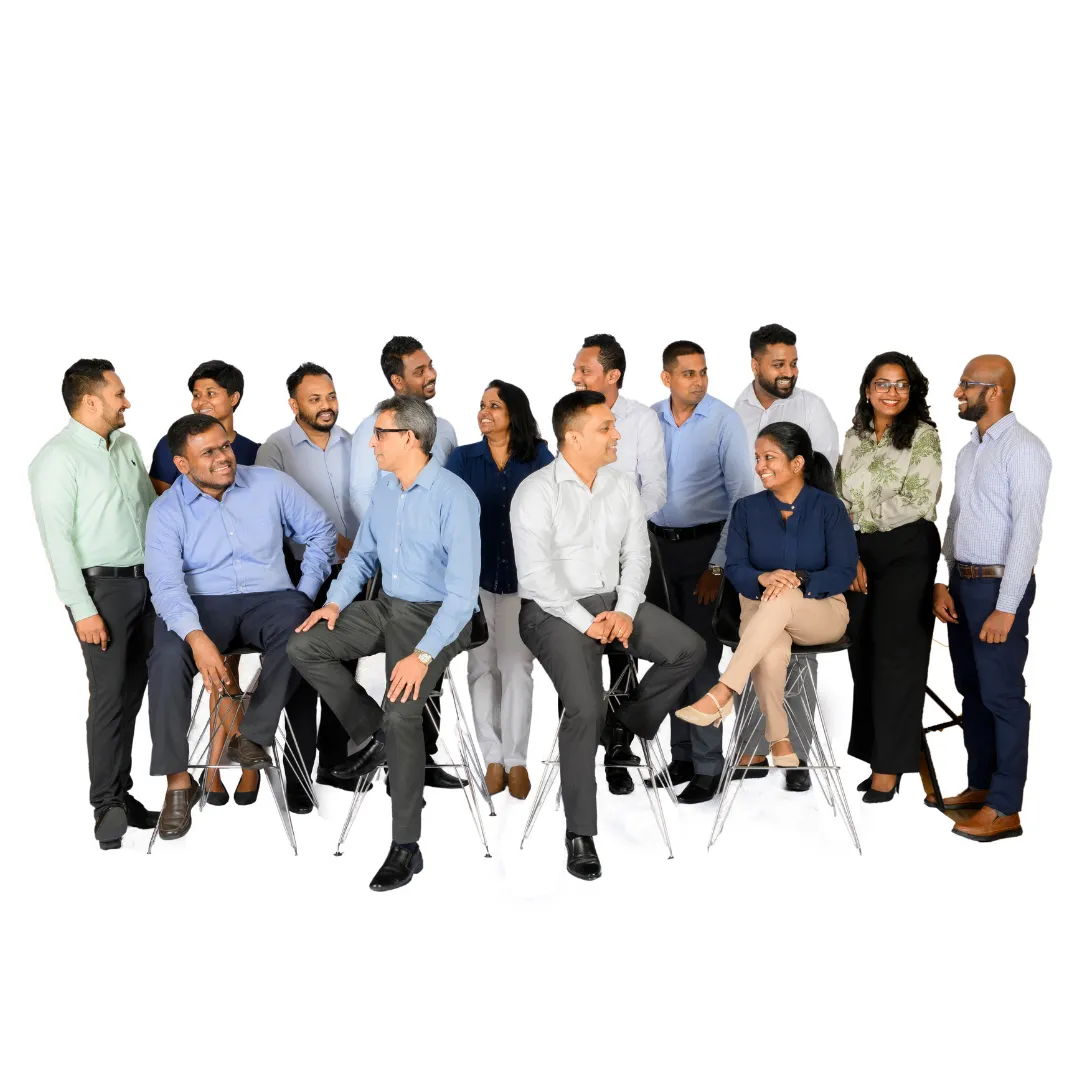 Diverse professional team, smiling group photo.