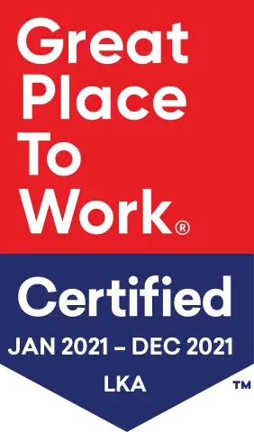 Great Place To Work Certified badge for January 2021 - December 2021.